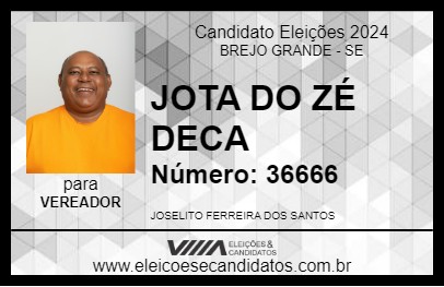 Candidato JOTA DO ZÉ DECA       2024 - BREJO GRANDE - Eleições