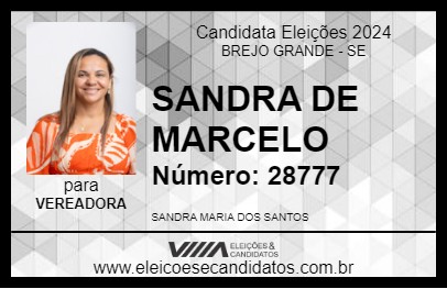 Candidato SANDRA DE MARCELO 2024 - BREJO GRANDE - Eleições