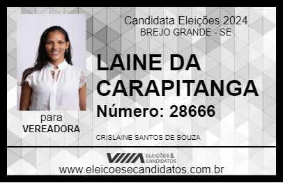 Candidato LAINE DA CARAPITANGA 2024 - BREJO GRANDE - Eleições