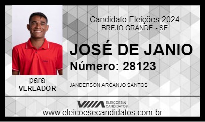 Candidato JOSÉ DE JANIO                  2024 - BREJO GRANDE - Eleições