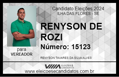 Candidato RENYSON DE ROZI 2024 - ILHA DAS FLORES - Eleições