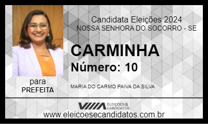 Candidato CARMINHA 2024 - NOSSA SENHORA DO SOCORRO - Eleições