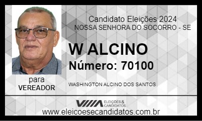 Candidato W ALCINO 2024 - NOSSA SENHORA DO SOCORRO - Eleições