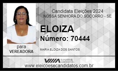 Candidato ELOIZA 2024 - NOSSA SENHORA DO SOCORRO - Eleições