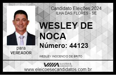 Candidato WESLEY DE NOCA 2024 - ILHA DAS FLORES - Eleições