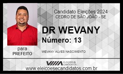 Candidato DR WEVANY 2024 - CEDRO DE SÃO JOÃO - Eleições