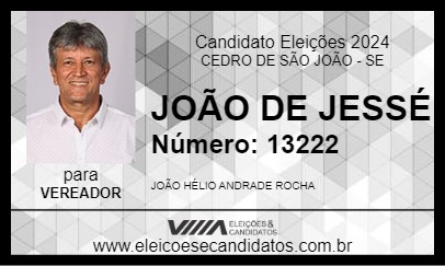 Candidato JOÃO DE JESSÉ 2024 - CEDRO DE SÃO JOÃO - Eleições