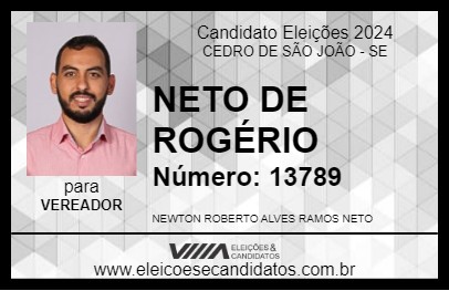 Candidato NETO DE ROGÉRIO 2024 - CEDRO DE SÃO JOÃO - Eleições