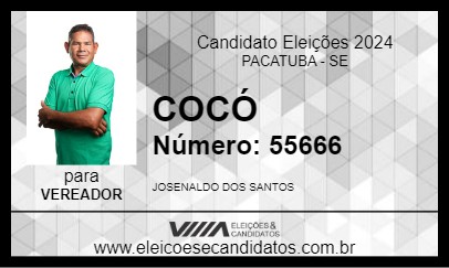 Candidato COCÓ 2024 - PACATUBA - Eleições