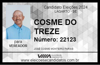 Candidato COSME DO TREZE 2024 - LAGARTO - Eleições