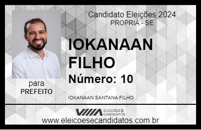 Candidato IOKANAAN FILHO 2024 - PROPRIÁ - Eleições