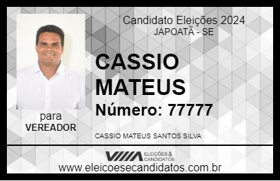 Candidato CASSIO MATEUS 2024 - JAPOATÃ - Eleições