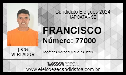 Candidato FRANCISCO 2024 - JAPOATÃ - Eleições