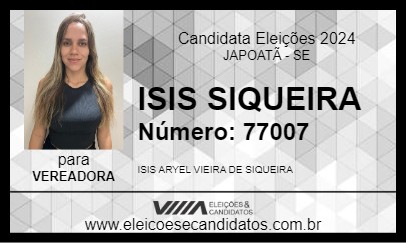 Candidato ISIS SIQUEIRA 2024 - JAPOATÃ - Eleições