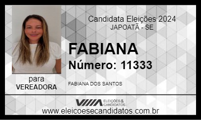 Candidato FABIANA 2024 - JAPOATÃ - Eleições