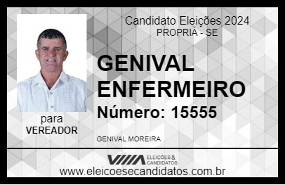 Candidato GENIVAL ENFERMEIRO 2024 - PROPRIÁ - Eleições