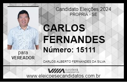 Candidato CARLOS FERNANDES  2024 - PROPRIÁ - Eleições