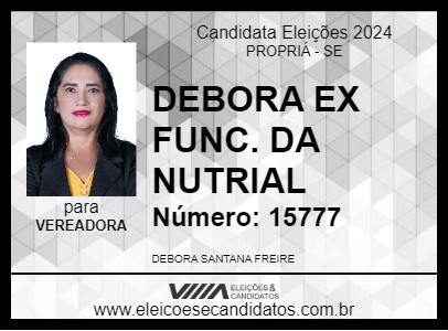 Candidato DEBORA EX FUNC. DA NUTRIAL 2024 - PROPRIÁ - Eleições