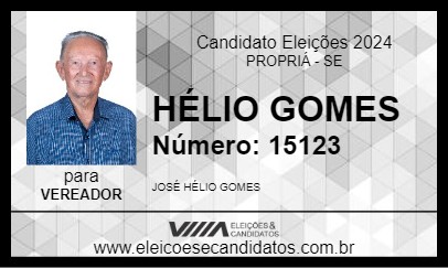 Candidato HÉLIO GOMES 2024 - PROPRIÁ - Eleições