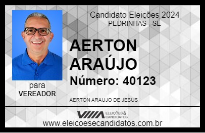 Candidato AERTON ARAÚJO 2024 - PEDRINHAS - Eleições