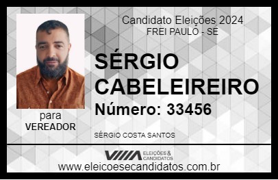 Candidato SÉRGIO CABELEIREIRO 2024 - FREI PAULO - Eleições