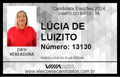 Candidato LÚCIA DE LUIZITO 2024 - CAMPO DO BRITO - Eleições