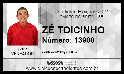 Candidato ZÉ TOICINHO 2024 - CAMPO DO BRITO - Eleições