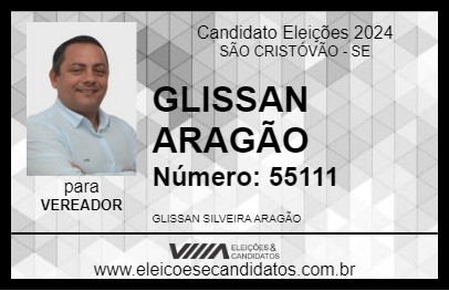 Candidato GLISSAN ARAGÃO 2024 - SÃO CRISTÓVÃO - Eleições