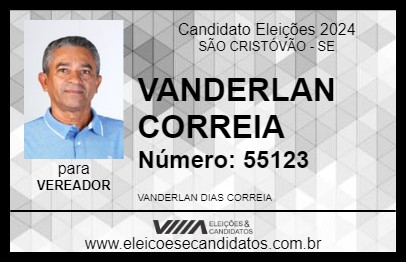 Candidato VANDERLAN CORREIA 2024 - SÃO CRISTÓVÃO - Eleições