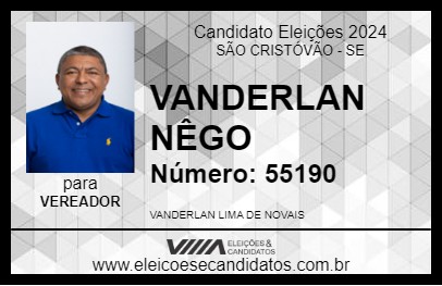 Candidato VANDERLAN  NÊGO 2024 - SÃO CRISTÓVÃO - Eleições