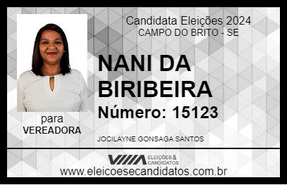 Candidato NANI DA BIRIBEIRA 2024 - CAMPO DO BRITO - Eleições