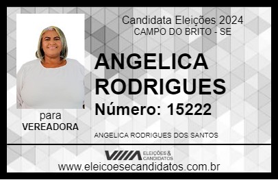 Candidato ANGELICA RODRIGUES 2024 - CAMPO DO BRITO - Eleições