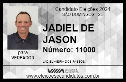 Candidato JADIEL DE JASON 2024 - SÃO DOMINGOS - Eleições