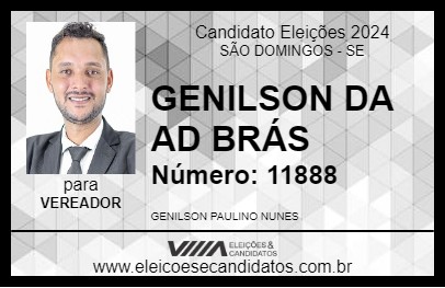 Candidato GENILSON DA AD BRÁS 2024 - SÃO DOMINGOS - Eleições