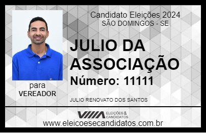 Candidato JULIO DA ASSOCIAÇÃO 2024 - SÃO DOMINGOS - Eleições