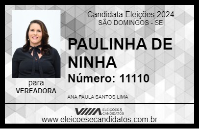 Candidato PAULINHA DE NINHA 2024 - SÃO DOMINGOS - Eleições