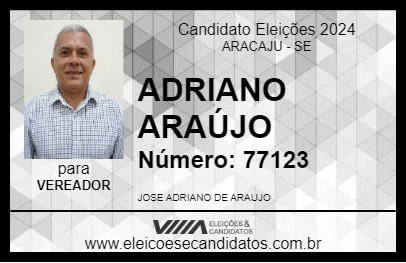 Candidato ADRIANO ARAÚJO 2024 - ARACAJU - Eleições