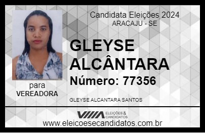 Candidato GLEYSE ALCÂNTARA 2024 - ARACAJU - Eleições