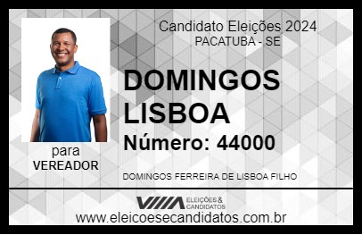 Candidato DOMINGOS LISBOA 2024 - PACATUBA - Eleições