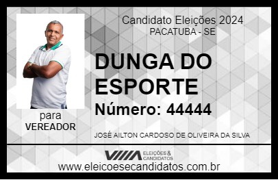 Candidato DUNGA DO ESPORTE 2024 - PACATUBA - Eleições