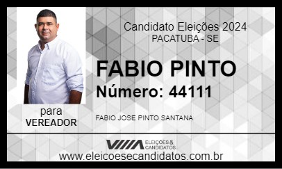 Candidato FABIO PINTO 2024 - PACATUBA - Eleições