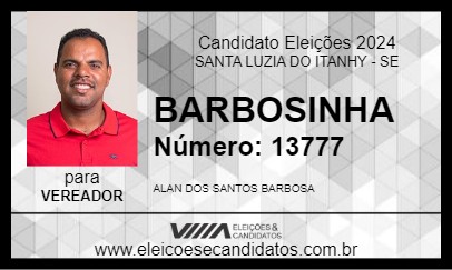 Candidato BARBOSINHA 2024 - SANTA LUZIA DO ITANHY - Eleições