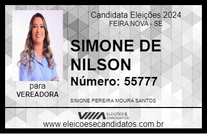 Candidato SIMONE DE NILSON 2024 - FEIRA NOVA - Eleições