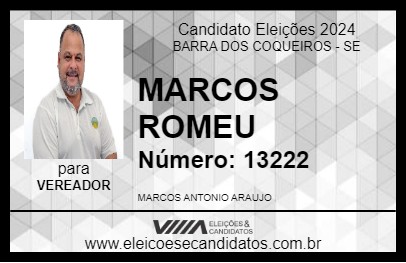 Candidato MARCOS ROMEU 2024 - BARRA DOS COQUEIROS - Eleições