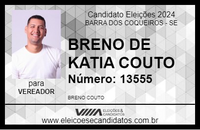 Candidato BRENO DE KATIA COUTO 2024 - BARRA DOS COQUEIROS - Eleições