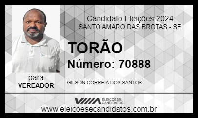 Candidato TORÃO 2024 - SANTO AMARO DAS BROTAS - Eleições