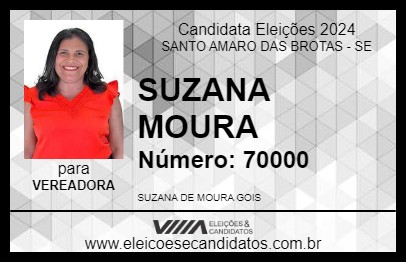 Candidato SUZANA MOURA 2024 - SANTO AMARO DAS BROTAS - Eleições