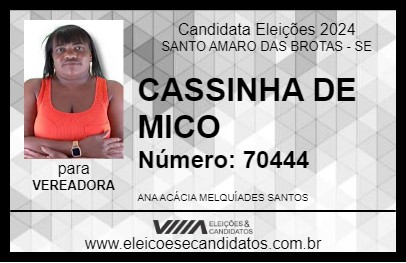 Candidato CASSINHA DE MICO 2024 - SANTO AMARO DAS BROTAS - Eleições