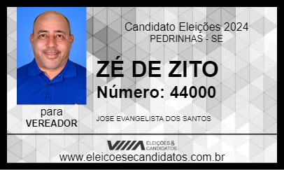 Candidato ZÉ DE ZITO 2024 - PEDRINHAS - Eleições