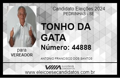 Candidato TONHO DA GATA 2024 - PEDRINHAS - Eleições